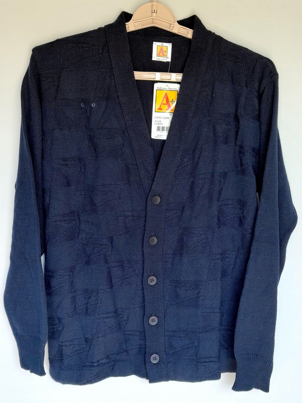 Vintage Postal Service Knit Cardigan Sz M Navy ButtonUp USA Made Logo